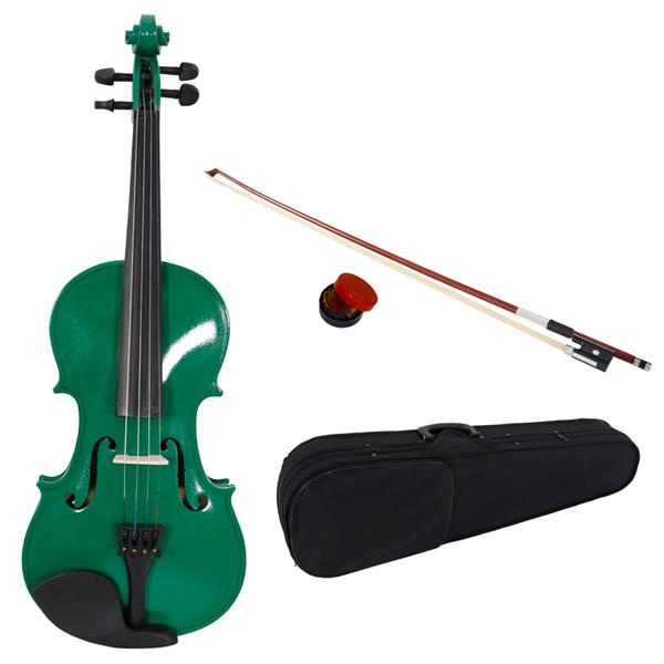 D0102HGVC6G 4-4 Size Acoustic Violin Case - Bow Rosin, Green