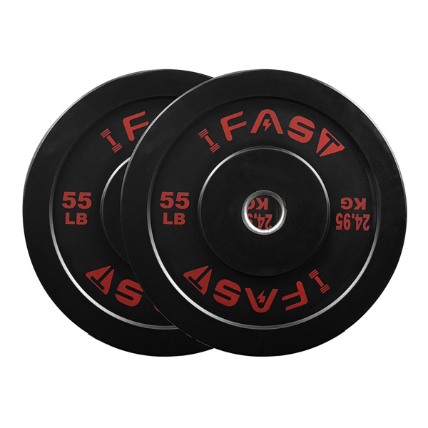 D0102HQ5DF7 55 lbs Olympic Rubber Bumper Weight Plate Bundle - 2 in. Steel Insert for Strength Training