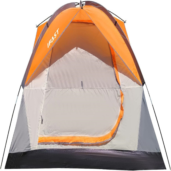 D0102HQ5YM7 2-6 Family Camping Tents with Outdoor Double Layers Waterproof Windproof with Top Roof Rainproof & Large Mesh Windows Portable Easy Set