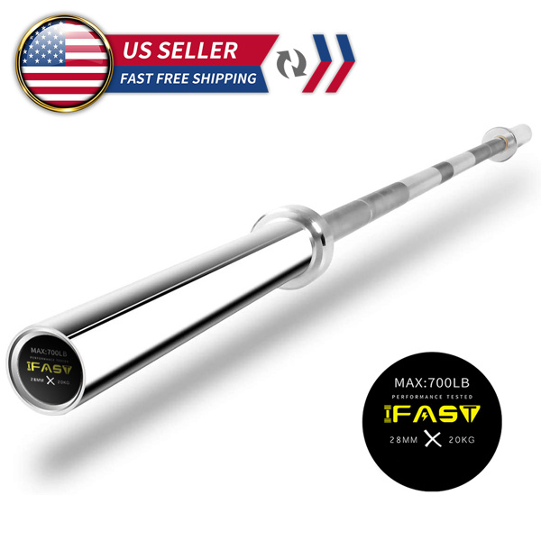 D0102HQ739G Olympic Barbell Bar Plates - 7.2 ft. Solid Iron Fitness Weightlifting