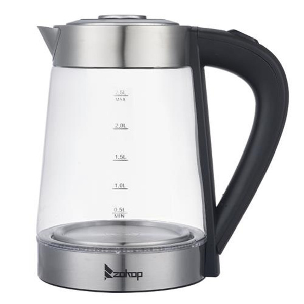 D0102HQ8GLV Zokop HD-250 110V 1200W 2.5L Electric Kettle with Blue Glass