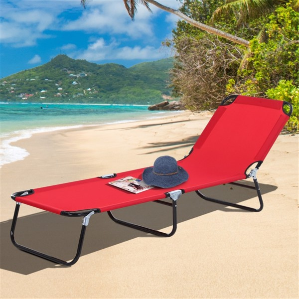 D0102HQEKVW Folding Lounge Beach Chair - Red