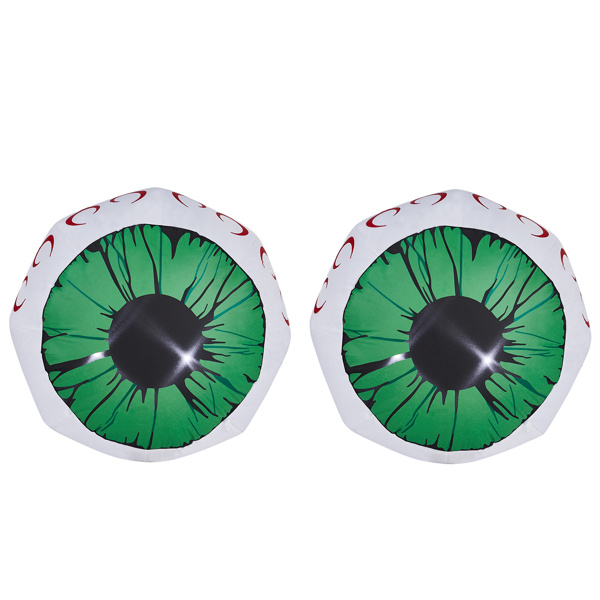 D0102X3BJJY Halloween Inflatables Large Set of Lighted Eyes Decoration - 3 ft. Blow Ups Green Eyes for Indoor & Outdoor - Pack of 2
