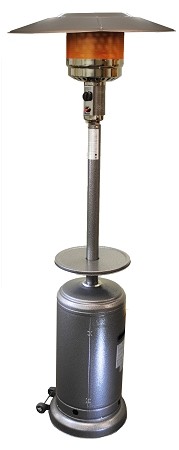 9910001 Tall Silver Hammered Patio Heater With Table