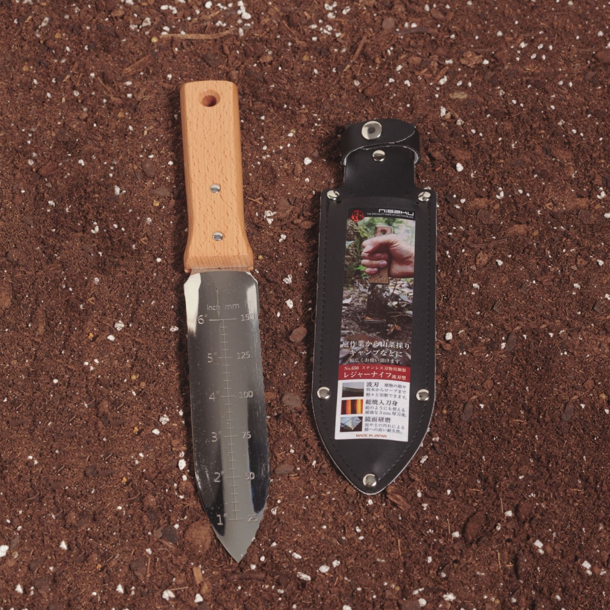 Njp650 7.25 In. Blade Hori-hori Stainless Steel Tomita Weeding Knife