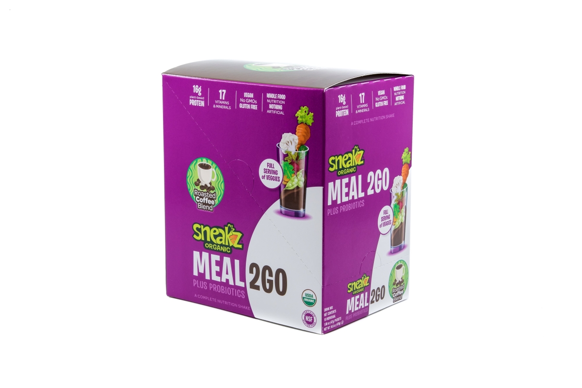 200018 Meal2go Roasted Coffee Complete Nutrition Shake Mix, 10 Individual Pouch Case