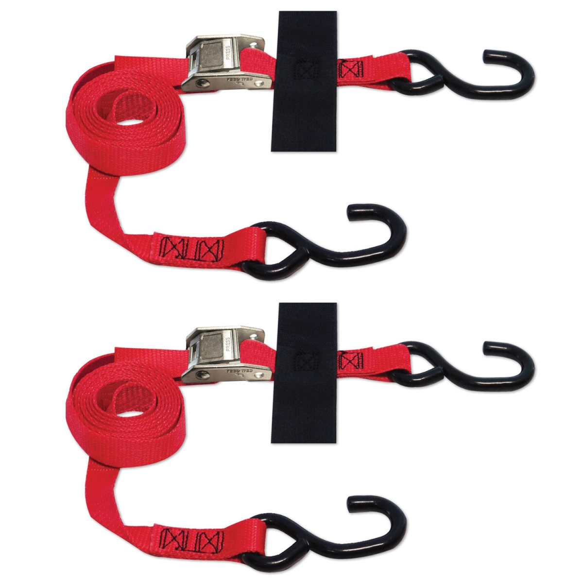Slths108cr2 1 In. X 8 Ft. S-hook Cam Strap With Hook & Loop Storage Fastener - Pack Of 2