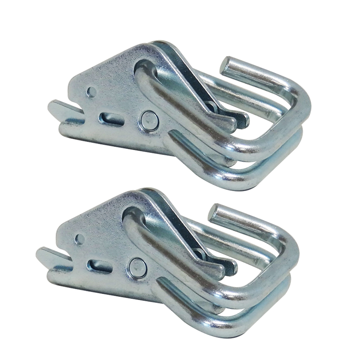 3,000 Lbs Hook-ring Adapter, Slips Into Ends Of Hook Straps For Easy No Threading Connection To E-track - Zinc Plated, Pack Of 2