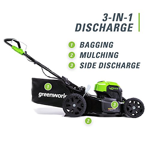 2506502 21 In. 40v Brushless Cordless Lawn Mower, Green & Black