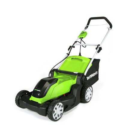 2507502 17 In. 10a Corded Lawn Mower, Green & Black