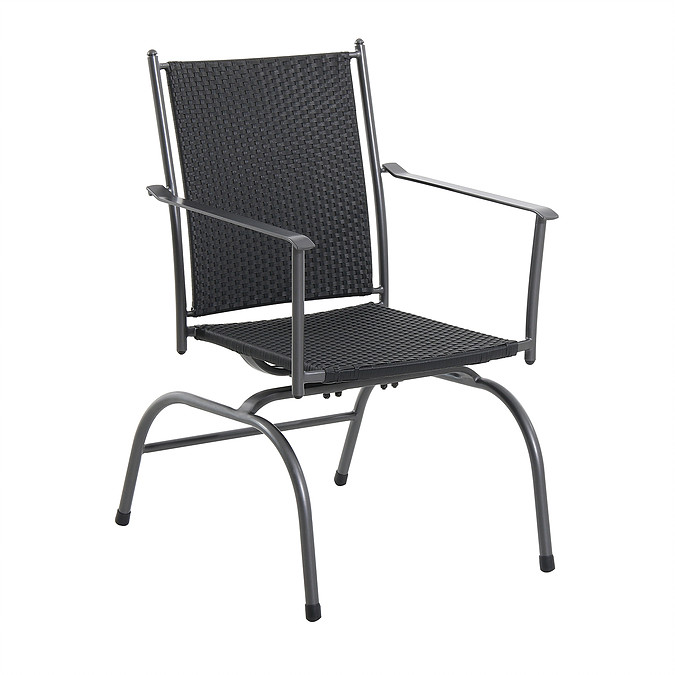 Euro S3450sa-02-wggn Cambridge Outdoor Steel Grey Wicker Spring Action Chair, - 25 X 22 X 34.5 In.