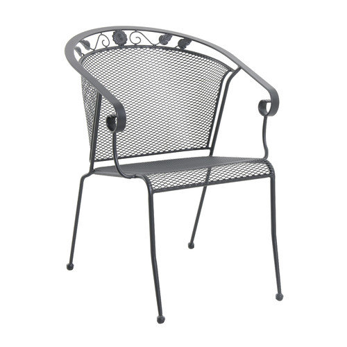 Euro S385000-04-mhbn Oxford Outdoor Iron Black Stackable Mesh Chair, - 29.75 X 24 X 31.5 In.