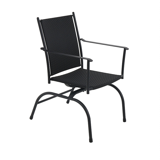 Euro S3450sa-02-wbbn Cambridge Outdoor Steel Black Wicker Spring Action Chair, - 25 X 22 X 34.5 In.