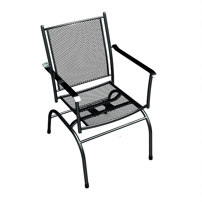 Euro S3450sa-02-mhbn Cambridge Outdoor Steel Black Mesh Spring Action Chair, - 24.25 X 22 X 34.5 In.