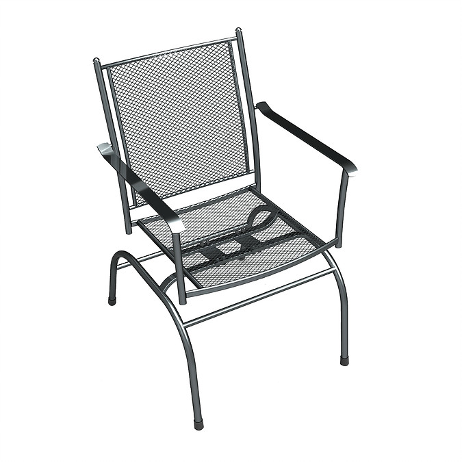 Euro S3450sa-02-mhgn Cambridge Outdoor Steel Grey Mesh Spring Action Chair, - 24.25 X 22 X 34.5 In.
