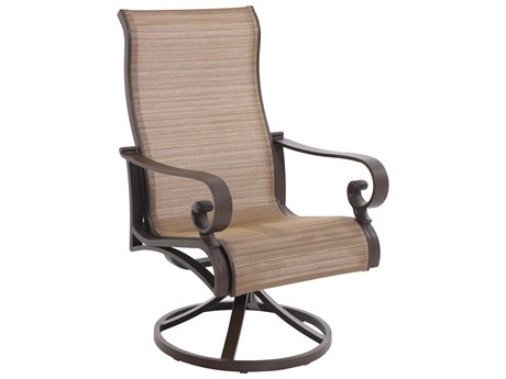Portica A185200-02-cspp Riva Outdoor Brown Sling Swivel Dining Chair, - 29 X 25.75 X 41.75 In.