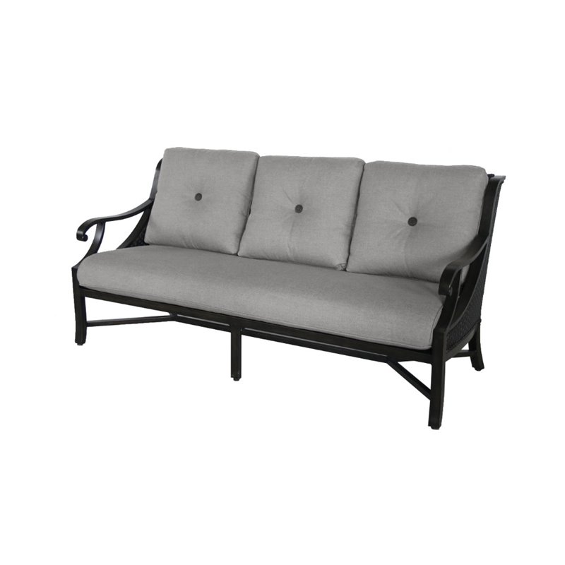 Portica A143000-01-fcce 3 Piece Somerset Outdoor Wicker Cushion Sofa Seat, Black - 71.5 X 34 X 35 In.