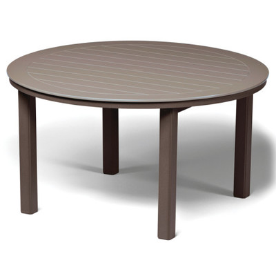 Portica L8854rd-01-fppn Post Leg Slats Outdoor 54 In. Round Dining Table, Brown