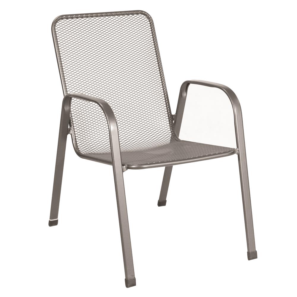 Euro S365000-04-mhgn Verona Outdoor Steel Grey Stackable Mesh Chair, - 29 X 22 X 33.5 In.
