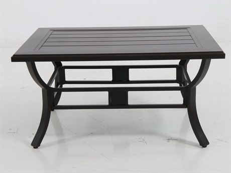 Portica L123244-01-fpcn Center Ring Slats Outdoor Coffee Table, Black - 44 X 32 X 22 In.