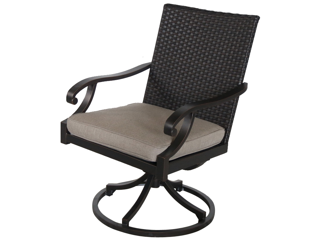 Portica A145200-02-scce 27 X 25.5 X 37.5 In. Somerset Outdoor Wicker Swivel Dining Chair, Shale