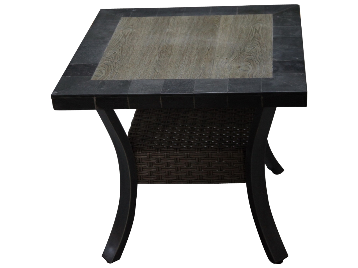 Portica V022424-01-trln 24 X 24 X 22 In. Stone & Porcelain Outdoor End Table, Slate