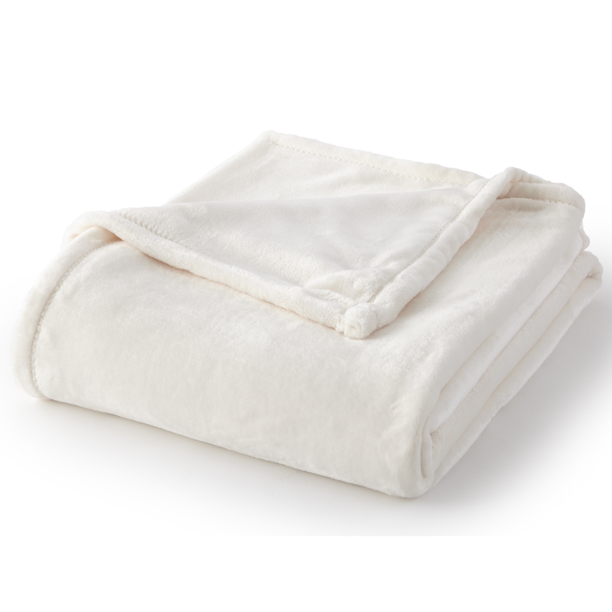T1111068-mm-ivy 60 X 70 In. Ivory Velvet Plush Throw, Solid Color