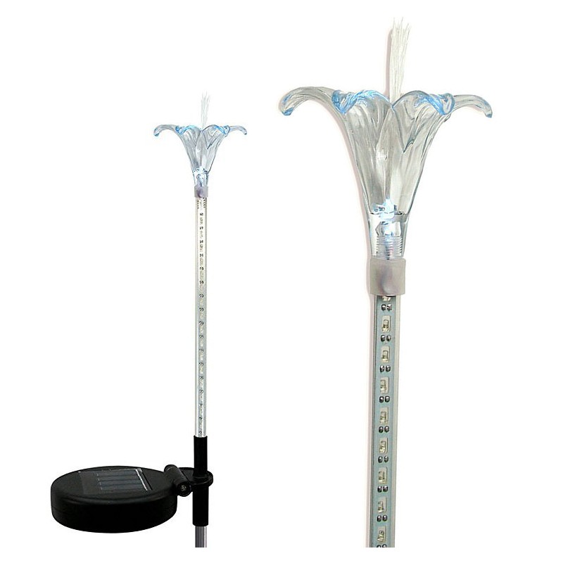 1059-2 Solar Powered Flashing Led Light Lily Garden Stake, Pack Of 2