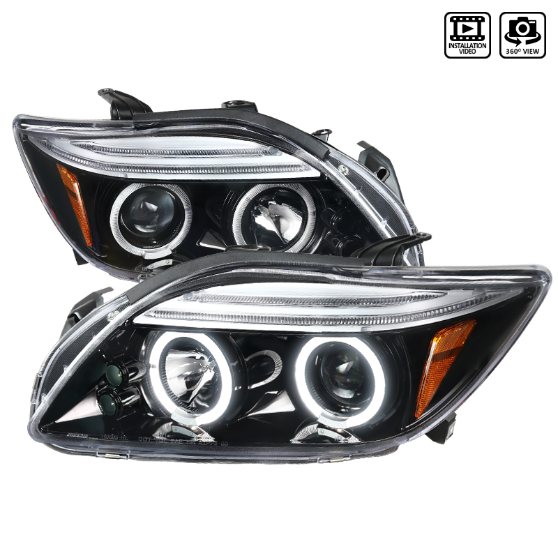 2lhp-tc05bk-tm Projector Head-lights With Clear Lens For 2005-2010 Scion Tc - Glossy Black