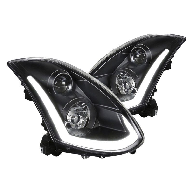 Spec D Tuning LHP-G35032JM-SQ-RS Black Sequential LED DRL Bar Projector Headlights for 2003-2007 Infiniti G35 Spec D Tuning LHP-G35032JM-SQ-RS Black Sequential LED DRL Bar Projector Headlights for 2003-2007 Infiniti G35