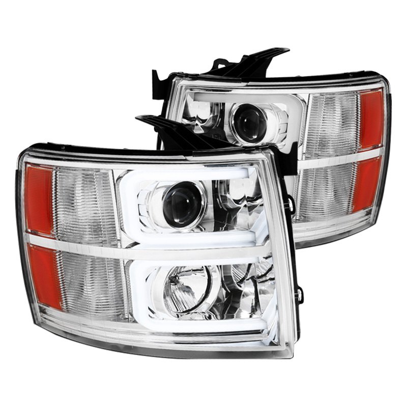 Spec D Tuning 2LHP-SIV07-RS Chrome LED DRL Bar Projector Headlights for 2007-2013 Chevy Silverado 1500 Spec D Tuning 2LHP-SIV07-RS Chrome LED DRL Bar Projector Headlights for 2007-2013 Chevy Silverado 1500