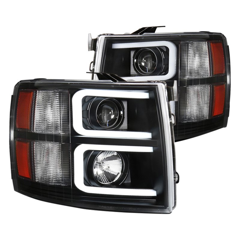 Spec D Tuning 2LHP-SIV07JM-RS Black LED DRL Bar Projector Headlights for 2007-2013 Chevy Silverado 1500 Spec D Tuning 2LHP-SIV07JM-RS Black LED DRL Bar Projector Headlights for 2007-2013 Chevy Silverado 1500