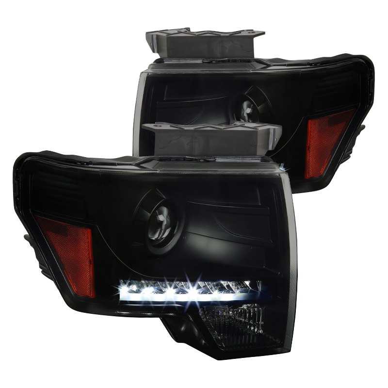 Spec D Tuning 2LHP-F15009SM-8-RS Black & Smoke Halo Projector Headlights with LED DRL for 2009-2014 Ford F-150 Spec D Tuning 2LHP-F15009SM-8-RS Black & Smoke Halo Projector Headlights with LED DRL for 2009-2014 Ford F-150