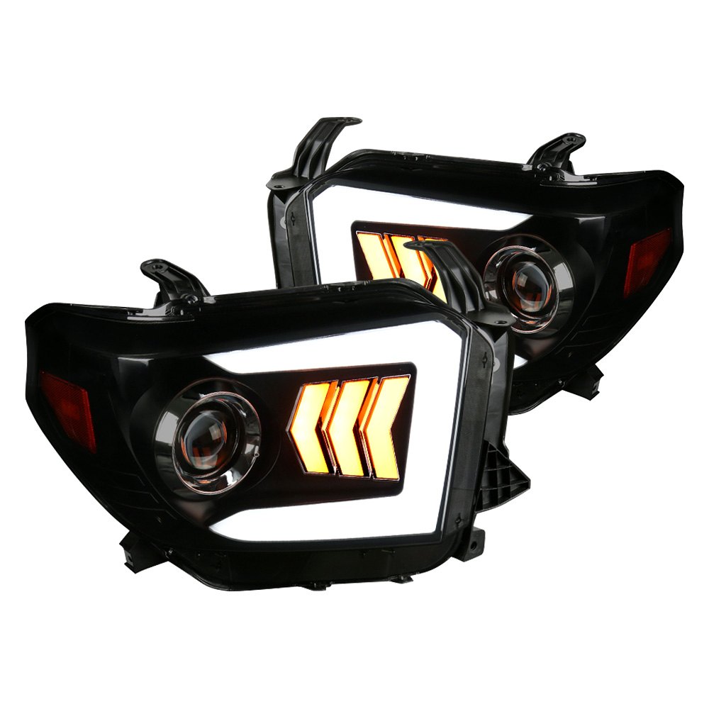 Spec D Tuning 2LHP-TUN14SM-RS Black & Smoke LED DRL Bar Projector Headlights with Sequential Turn Signal for 2014-2019 Toyota Tundra Spec D Tuning 2LHP-TUN14SM-RS Black & Smoke LED DRL Bar Projector Headlights with Sequential Turn Signal for 2014-2019 Toyota Tundra