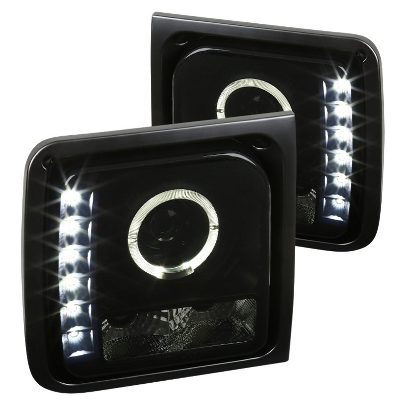 Spec D Tuning LHP-CHKE97SM-RS Black & Smoke Halo Projector Headlights with LED DRL for 1997-2001 Jeep Cherokee Spec D Tuning LHP-CHKE97SM-RS Black & Smoke Halo Projector Headlights with LED DRL for 1997-2001 Jeep Cherokee