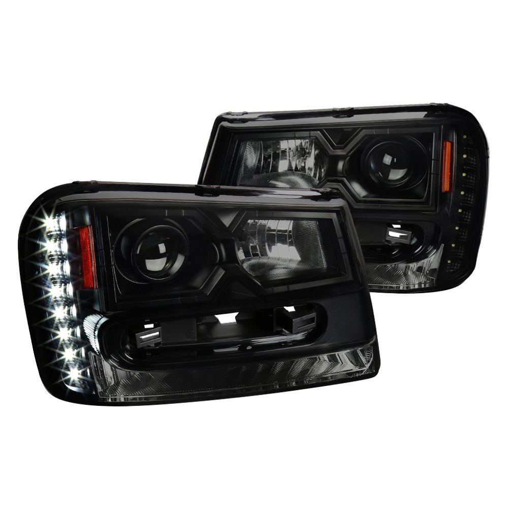Spec D Tuning 2LHP-TBLZ02SM-V2-RS Black & Smoke Projector Headlights with LED DRL for 2002-2009 Chevy Trailblazer Spec D Tuning 2LHP-TBLZ02SM-V2-RS Black & Smoke Projector Headlights with LED DRL for 2002-2009 Chevy Trailblazer