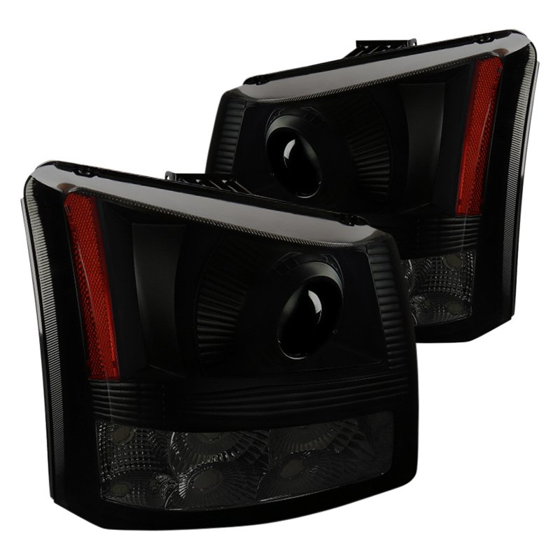 Spec D Tuning 2LHP-SIV03SM-ABM Black & Smoke Projector Headlights with Bumper Lights for 2003-2007 Chevy Silverado 1500 Spec D Tuning 2LHP-SIV03SM-ABM Black & Smoke Projector Headlights with Bumper Lights for 2003-2007 Chevy Silverado 1500