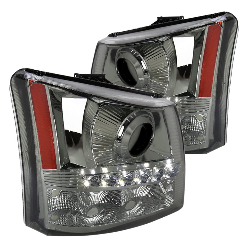 Spec D Tuning 2LHP-SIV03G-RS Chrome & Smoke Projector Headlights with LED DRL for 2003-2007 Chevy Silverado 1500 Spec D Tuning 2LHP-SIV03G-RS Chrome & Smoke Projector Headlights with LED DRL for 2003-2007 Chevy Silverado 1500