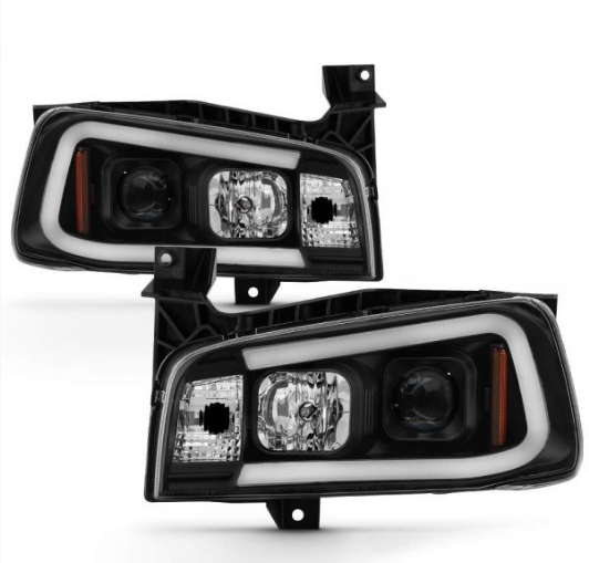 Led White Bar Tail Lights With Black Housing & Clear Lens For 2010-2012 Ford Fusion