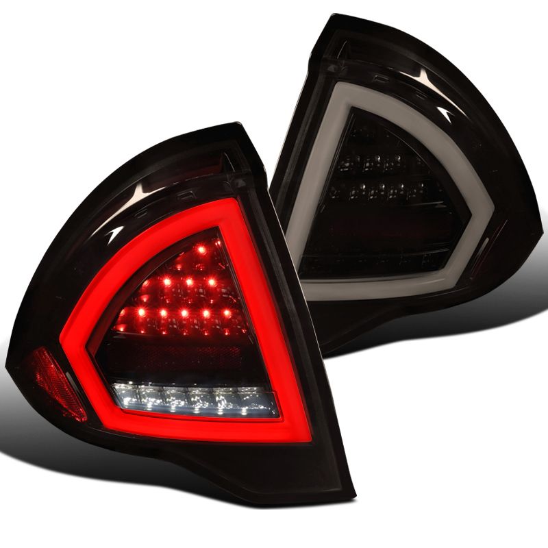 Led Smoke Bar Tail Lights With Glossy Black Housing & Smoke Lens For 2010-2012 Ford Fusion