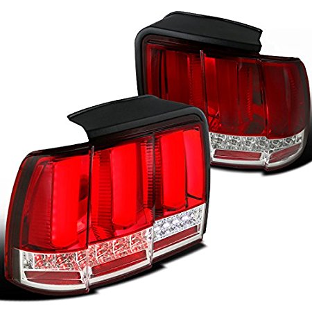 1999 - 2004 Sequential Led Tail Lights For Ford Mustang - Red