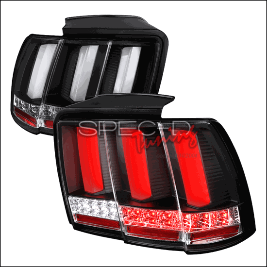 1999 - 2004 Sequential Led Tail Lights For Ford Mustang - Glossy Black