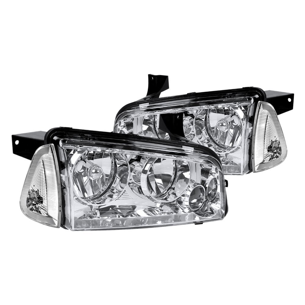 Lclh-chg05-abm Factory Style Headlights With Corner Lights - Chrome