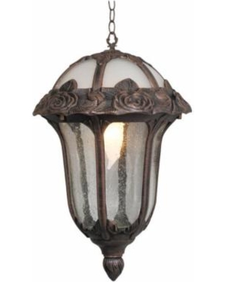 F-3714-cp-sg Rose Garden Large Pendent Light With Clear Seedy Glass, Copper