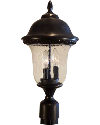 F-2990-orb-ab Glenn Aire Medium Post Mount With Alabaster Glass, Oil Rubbed Bronze