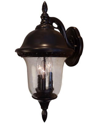 F-3994-orb-sg Glenn Aire Large Chain Pendent Light With Clear Seedy Glass, Oil Rubbed Bronze