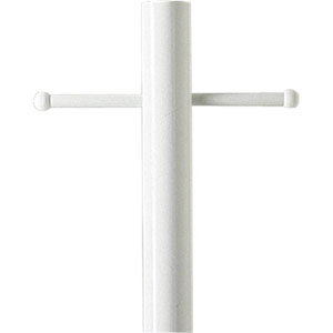 Smooth Aluminum Direct Burial Post With Ladder Rest, White