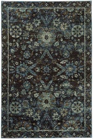 A7124a076365st 2 X 12 Ft. 6 In. Andorra Area Rug, Navy & Blue