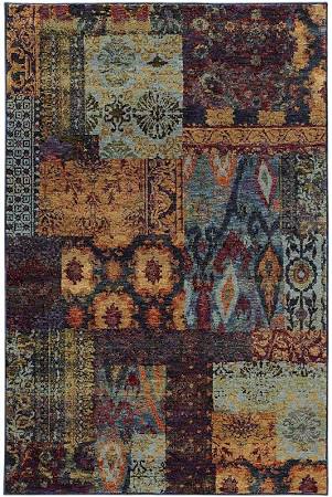 A7137a076365st 2 X 12 Ft. 6 In. Andorra Area Rug, Multicolor & Blue