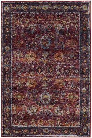 A7153a076365st 2 X 12 Ft. 6 In. Andorra Area Rug, Red & Purple